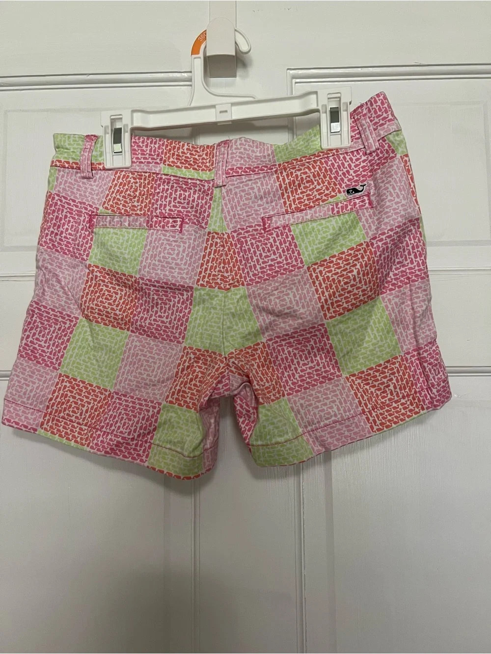 Vineyard Vines Girls Checkerboard Shorts in Pink, Lime & Coral